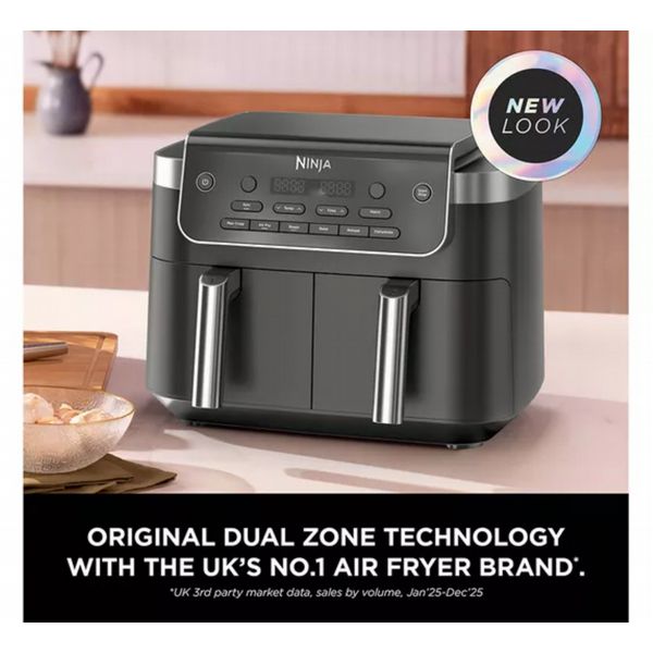 Ninja 6-In-1 Dualzone Dz801Uk 7.6L Air Fryer - Grey