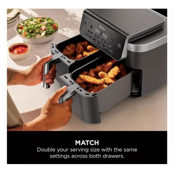 Ninja 6-In-1 Dualzone Dz801Uk 7.6L Air Fryer - Grey