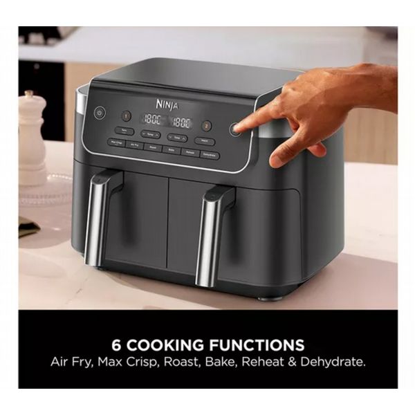 Ninja 6-In-1 Dualzone Dz801Uk 7.6L Air Fryer - Grey
