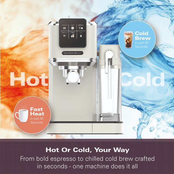 Hamilton Beach BaristaPro + Touch 8 in 1 Espresso With Milk Cream