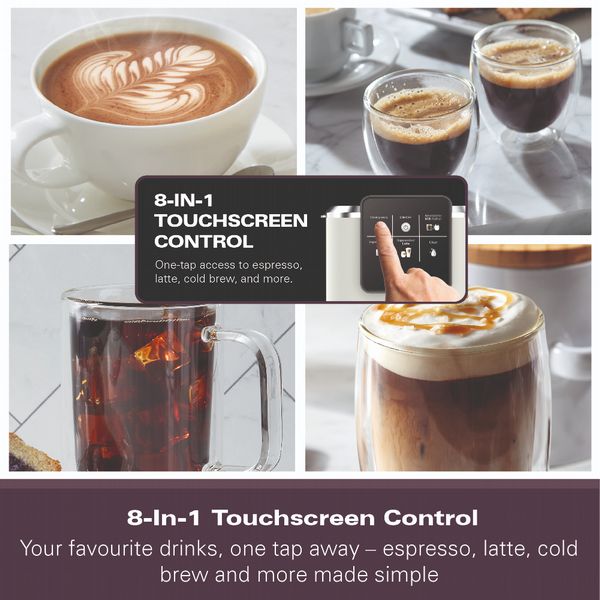 Hamilton Beach BaristaPro + Touch 8 in 1 Espresso With Milk Cream