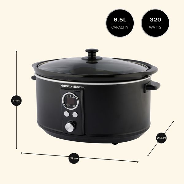 Hamilton Beach Programmable Digital Oval Slow Cooker Black