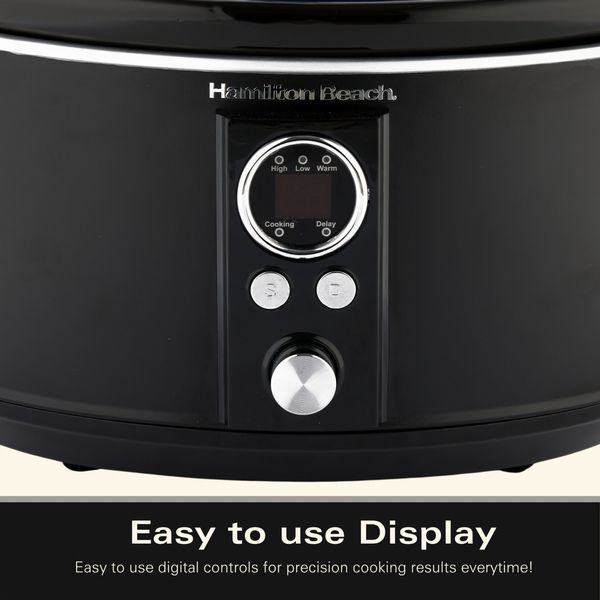 Hamilton Beach Programmable Digital Oval Slow Cooker Black