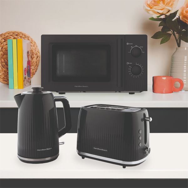 Hamilton Beach Miami Kettle, Toaster and Miami Microwave Set - Charcoal