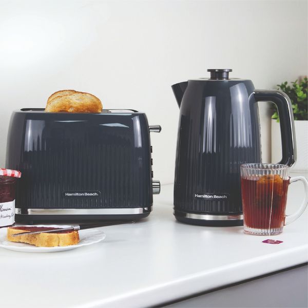 Hamilton Beach Miami Kettle, Toaster and Miami Microwave Set - Charcoal