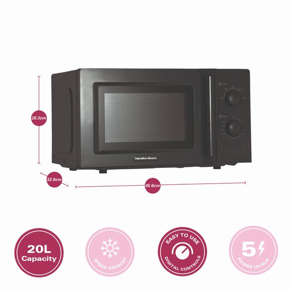 Hamilton Beach Miami Kettle, Toaster and Miami Microwave Set - Charcoal