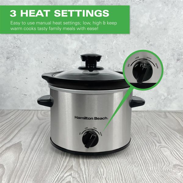 Hamilton Beach 1.8L Slow Cooker Silver