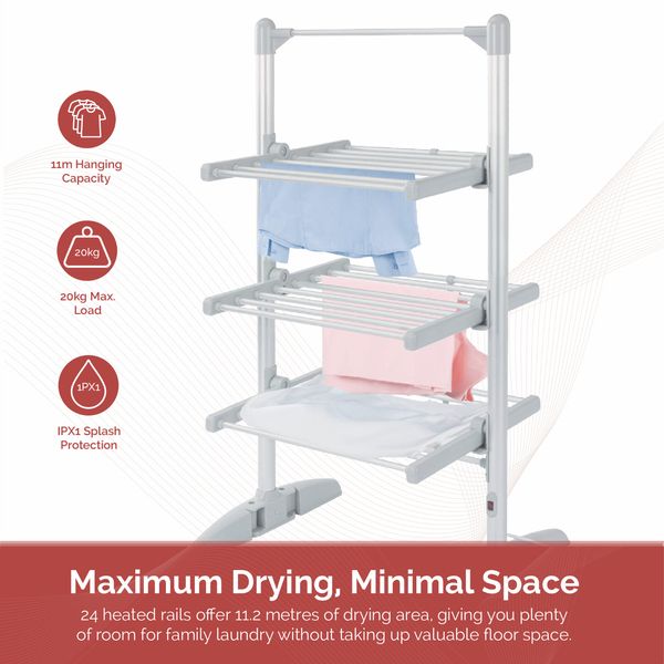 Rediffusion Ultra Compact Heated Clothes Airer With Cover