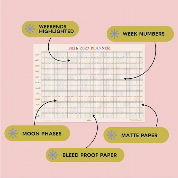 2026-2027 Academic Year Wall Planner | Landscape | This Is the Year