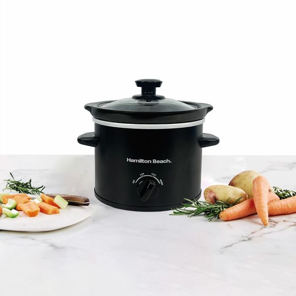 Hamilton Beach Essential Kettle, 2 Slot Toaster, Deep Fill Sand wich Toaster and 1.8L Slow Cooker - Black