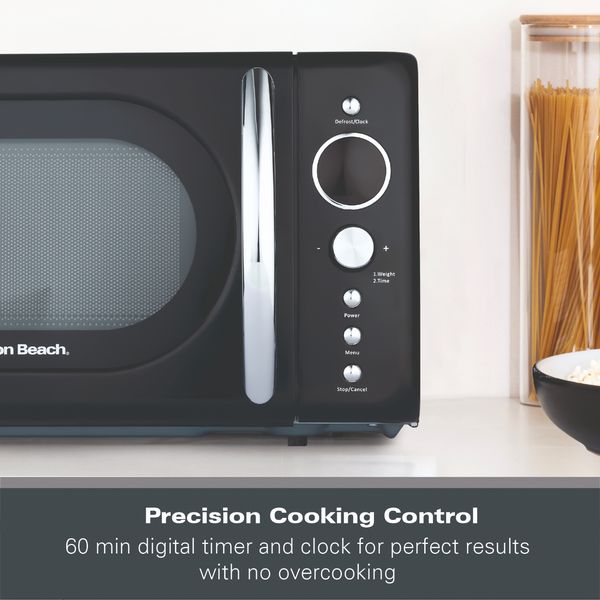 Hamilton Beach FlexiControl Kettle, Toaster and 20L Retro Microwave - Black