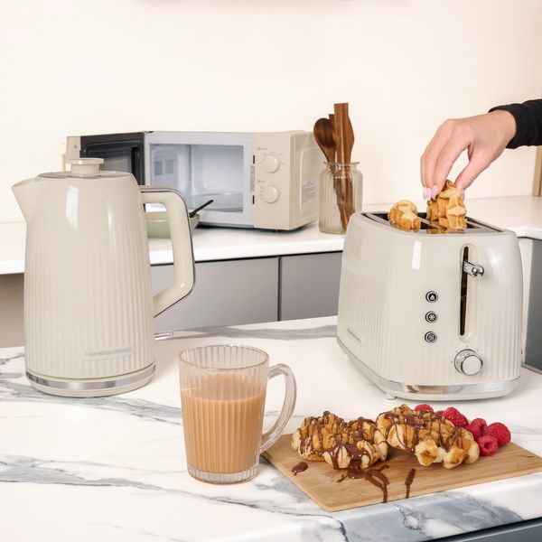 Hamilton Beach Miami Kettle, Toaster and Miami Microwave Set - Sand