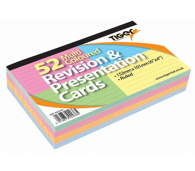Tiger 52 Multi Coloured 6x4 Revision & Presentation Cards