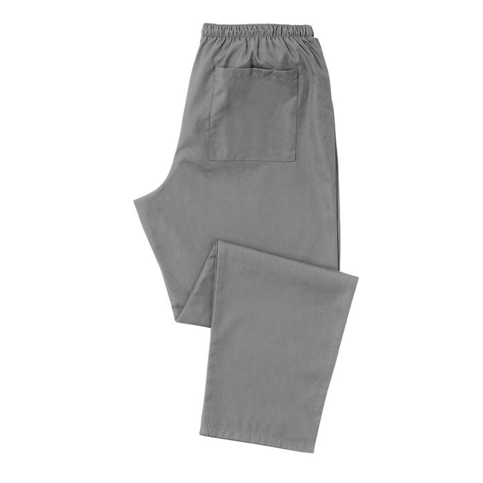 Grey unisex lightweight scrub trousers, regular fit, large