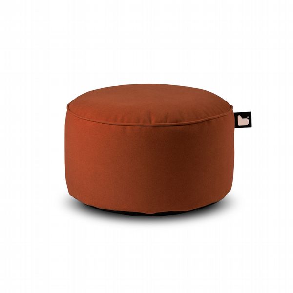 Extreme Lounging Brushed Suede B Pouffe In Rust Orange