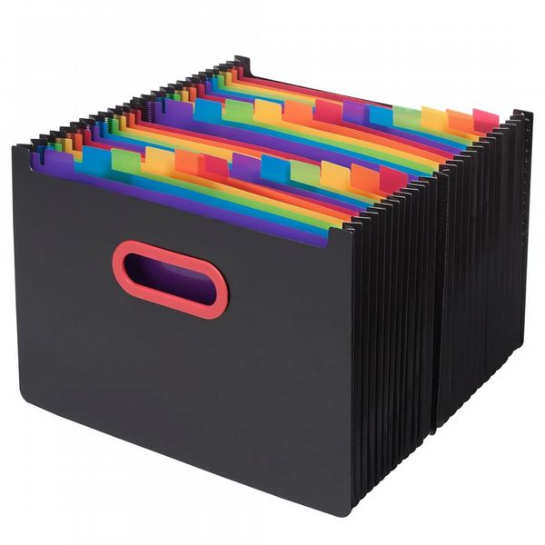 Snopake 24 Part Desk Expander A4 Rainbow/Black 15852
