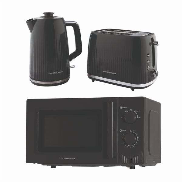 Hamilton Beach Miami Kettle, Toaster and Miami Microwave Set - Charcoal