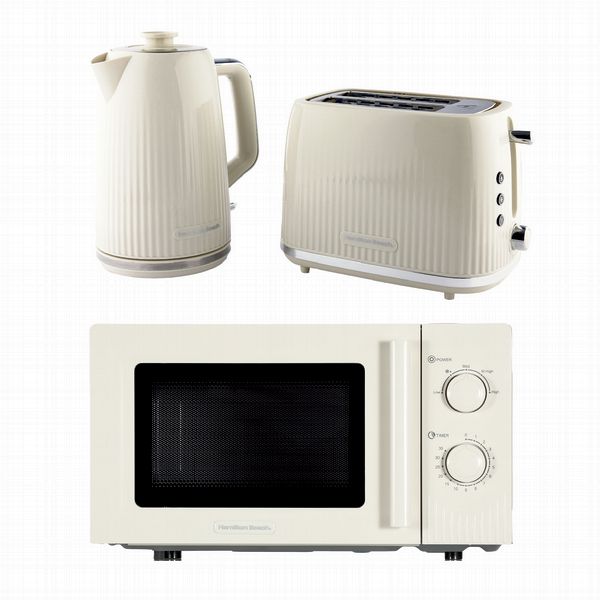 Hamilton Beach Miami Kettle, Toaster and Miami Microwave Set - Sand